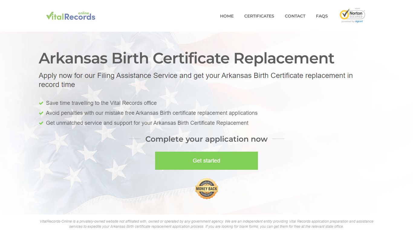 Arkansas birth Certificate replacement - VitalRecords-Online